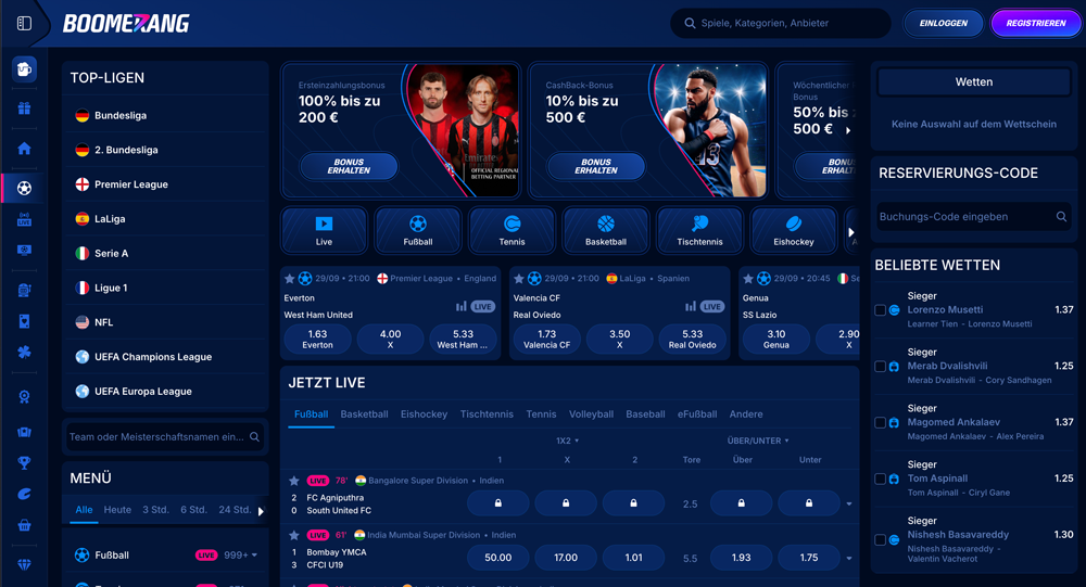 Boomerang Bet Sportwetten