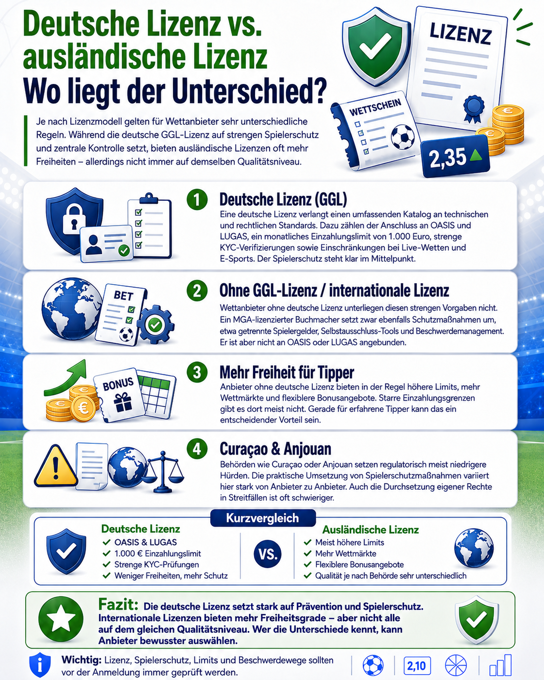 Deutsche Lizenz vs. ausländische Lizenz