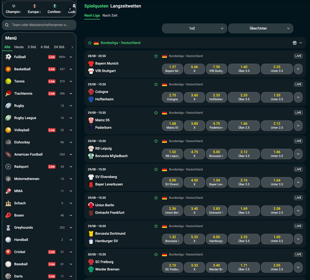 GrandzBet Bundesliga Wetten